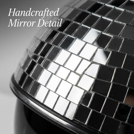 Disco Ball Helmet Party Decoration with Retractable Visor and Cowboy Hat Design - Handmade Glitter Glass Cap, 39 oz. Weight.