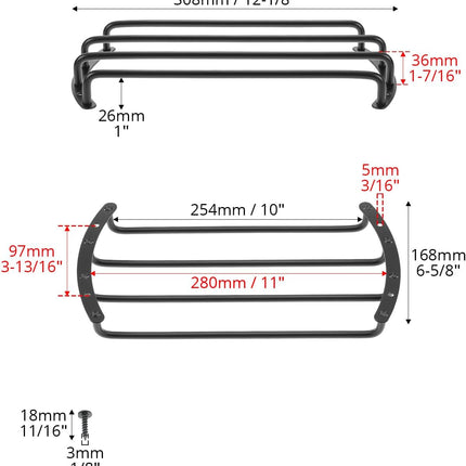 Speaker Grill Cover Set, 2 Pcs 10" Metal Bar Grille Audio, 4 Bars Speaker Subwoofer Grill Grille Cover, Compatible with Most Round Car Audio Subwoofers.
