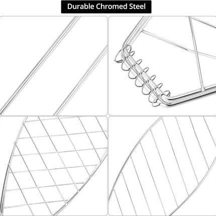 2-Pack Stainless Steel Fish Grill Basket – Portable Locking Grill Rack for Small-Medium Fish, Camping & Home BBQ.