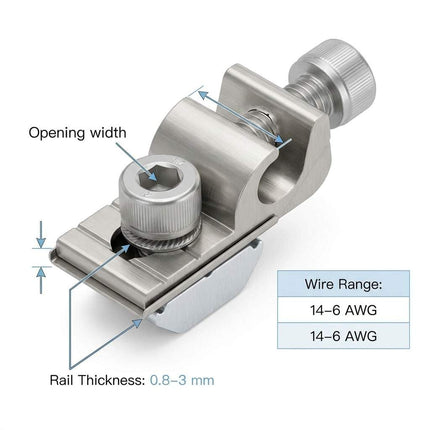 Grounding Lug 6.7mm – Aluminium Alloy Rail Connector for Solar Roof, Ground Mount & Carport Systems.