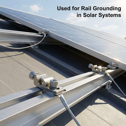 Grounding Lug 6.7mm – Aluminium Alloy Rail Connector for Solar Roof, Ground Mount & Carport Systems.