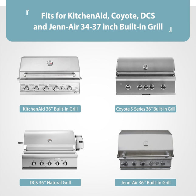 38'' Built-in Grill Cover for Coyote, DCS, Jenn-Air, KitchenAid, and Lynx, Waterproof & Windproof Island Grill Top Cover, 38" W x 28" D x 24" H.