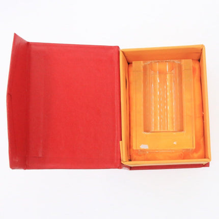 Glass Crystal Pen Pencil Cup Holder Square Clear Small Desk Table Organizer for Office School, Teacher and Student.