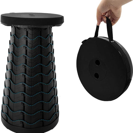 Retractable Folding Stool Upgraded, Portable Lightweight Collapsible Stool Telescoping Chair Seat Adjustable Height with Load 400 lbs for Adult Camping Travel Fishing Outdoor.