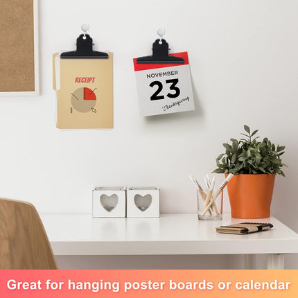 Large Bull Clips Black, 14 Pcs XL Steel Binder Paper Clips Clamps for Office, Drawing Board, Food Bags (Square).