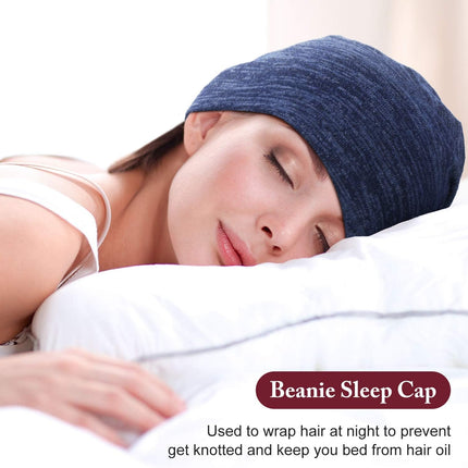 4 Pieces Satin Lined Beanie Cap Satin Sleep Lined Hat Slouchy Beanie Hat Night Silk Hair Cap for Women Men.