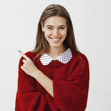 4 Pcs Fake Collar for Women Black and White Polka Detachable Dots Dickey Collar Half Shirt for Halloween Costume.