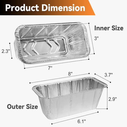 50-Pack Grease Cup Liners for Blackstone 28, 30, 36, 17, 22 Inch Griddle with Rear Grease Cup, Disposable Aluminum Foil Drip Pan, 8 x 3.7 Inch, 5017.