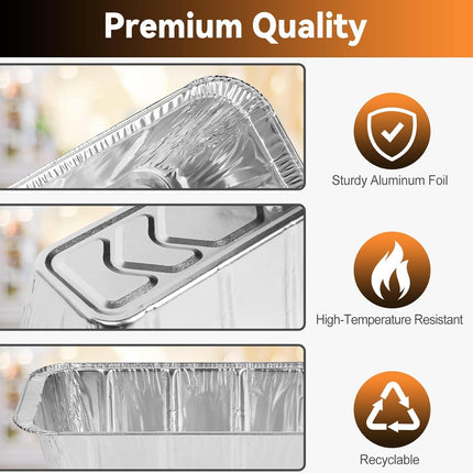 50-Pack Grease Cup Liners for Blackstone 28, 30, 36, 17, 22 Inch Griddle with Rear Grease Cup, Disposable Aluminum Foil Drip Pan, 8 x 3.7 Inch, 5017.