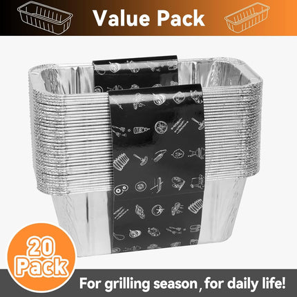 50-Pack Grease Cup Liners for Blackstone 28, 30, 36, 17, 22 Inch Griddle with Rear Grease Cup, Disposable Aluminum Foil Drip Pan, 8 x 3.7 Inch, 5017.