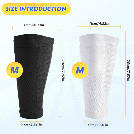 Soccer Shin Guards Sleeves 4 Pairs Flexible Soccer Shin Guard Leg Performance Support Polyester Soccer Shin Guard Sleeve Holder with Pocket for Soccer Sport.