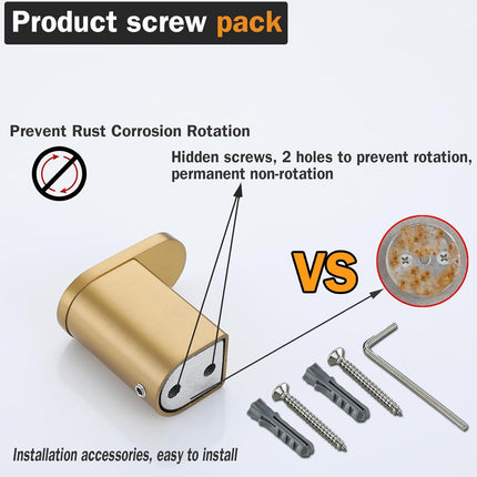 Champagne Bronze Towel Hooks for Bathrooms Wall Mount Coat Hooks SUS304 Stainless Steel Hand Towel Robe Hook.96026-8CB.
