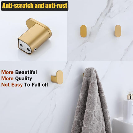 Champagne Bronze Towel Hooks for Bathrooms Wall Mount Coat Hooks SUS304 Stainless Steel Hand Towel Robe Hook.96026-8CB.