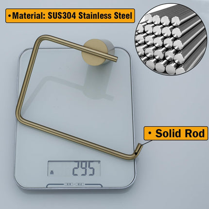 Brushed Gold Towel Ring Wall Mounted Hand Towel Holder for Bathroom Solid SUS304 Stainless Steel Bath Hand Towel Hangers.RD-96068-5BG-2.
