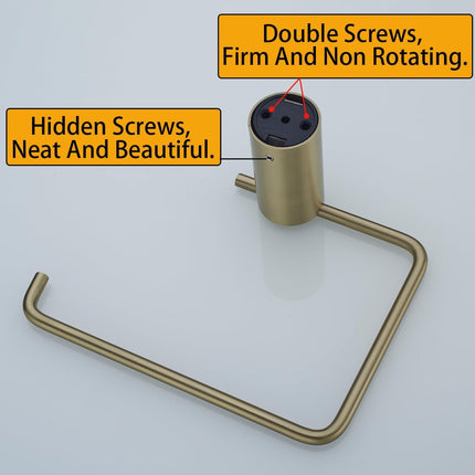 Brushed Gold Towel Ring Wall Mounted Hand Towel Holder for Bathroom Solid SUS304 Stainless Steel Bath Hand Towel Hangers.RD-96068-5BG-2.