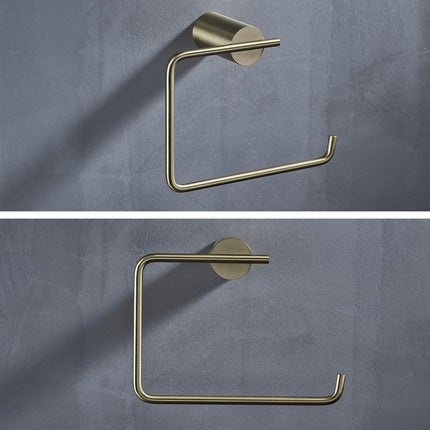 Brushed Gold Towel Ring Wall Mounted Hand Towel Holder for Bathroom Solid SUS304 Stainless Steel Bath Hand Towel Hangers.RD-96068-5BG-2.