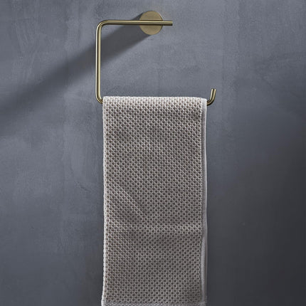 Brushed Gold Towel Ring Wall Mounted Hand Towel Holder for Bathroom Solid SUS304 Stainless Steel Bath Hand Towel Hangers.RD-96068-5BG-2.