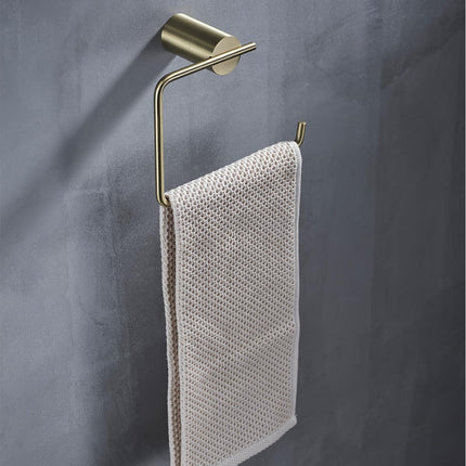 Brushed Gold Towel Ring Wall Mounted Hand Towel Holder for Bathroom Solid SUS304 Stainless Steel Bath Hand Towel Hangers.RD-96068-5BG-2.