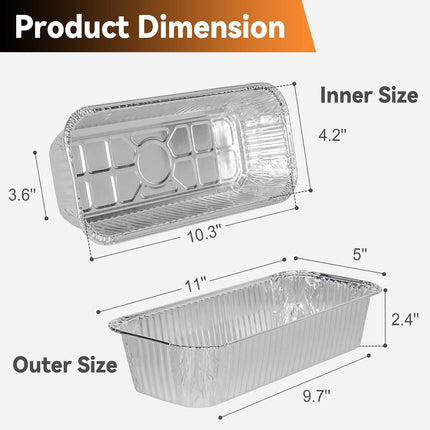 20-Pack Grill Drip Pans for Weber SmokeFire, Summit, Genesis Series, 11 x 5 Inch Disposable Aluminum Foil Grease Tray Liners.