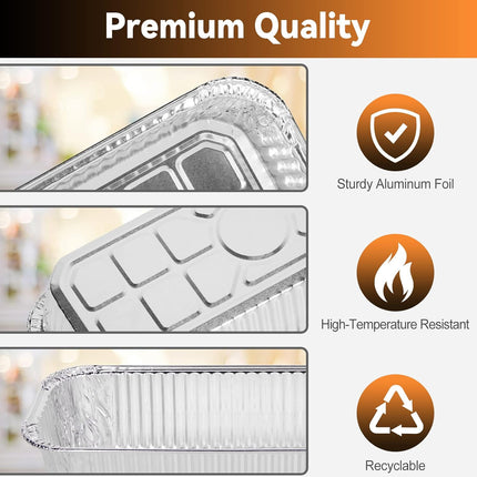20-Pack Grill Drip Pans for Weber SmokeFire, Summit, Genesis Series, 11 x 5 Inch Disposable Aluminum Foil Grease Tray Liners.