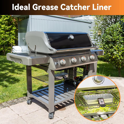 20-Pack Grill Drip Pans for Weber SmokeFire, Summit, Genesis Series, 11 x 5 Inch Disposable Aluminum Foil Grease Tray Liners.