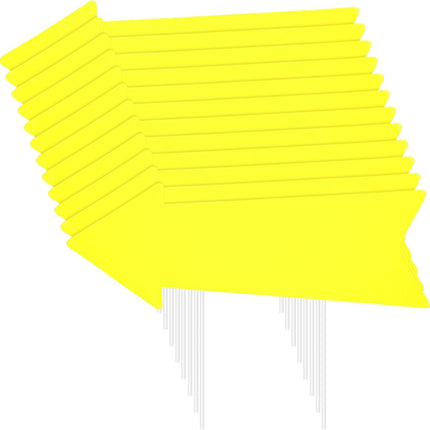 12 Pcs Arrow Signs with Stakes Corrugated Plastic This Way Blank Arrow Directional Yard Signs for Wedding Parking Sign Outoor(17 x 6 Inches,Yellow).