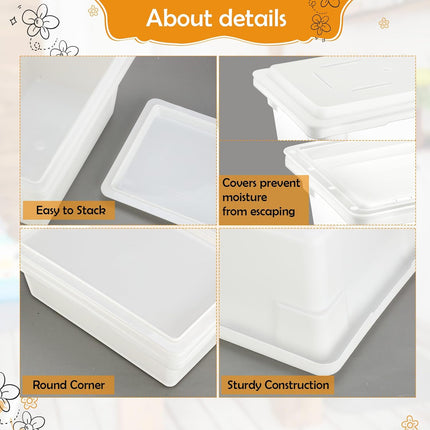 2 Pack Food Storage Box Tote, Freezer and Dishwasher Safe Commercial Food Storage Containers Bins with Lids for Fruits Vegetables Grains Home Organization, White (3.5 Gallon).