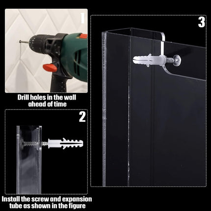 Acrylic Brochure Holder, 8.5 x 11 Inch Flyer Magazine Display Wall Mount Pamphlet Rack Clear Plastic Brochure Stand Literature Holder for Office Classroom Home (4 Pockets).