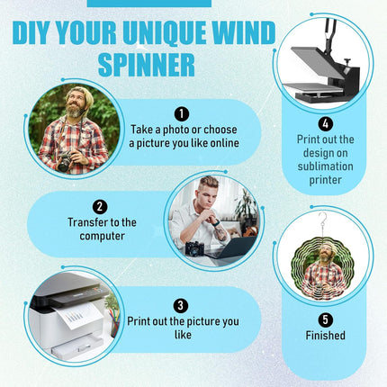 16 Pack 8 Inch Sublimation Wind Spinner Blanks 3D Aluminum Wind Spinners Hanging Wind Spinners DIY Crafts Ornaments Bulk for Indoor Outdoor Garden Yard Window Front Door Decoration, 2 Styles.