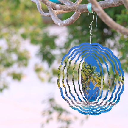 16 Pack 8 Inch Sublimation Wind Spinner Blanks 3D Aluminum Wind Spinners Hanging Wind Spinners DIY Crafts Ornaments Bulk for Indoor Outdoor Garden Yard Window Front Door Decoration, 2 Styles.