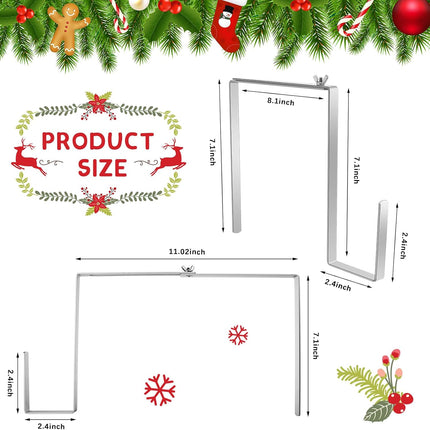 6 Pcs Christmas Headstone Wreath Hanger Adjustable Cemetery Wreath Holder Fit 7''-11'' Tombstones Garland Holder Stainless Steel Gravestone Garland Stand for Memorial Day Grave Marker Decor.