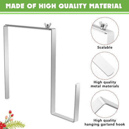 6 Pcs Christmas Headstone Wreath Hanger Adjustable Cemetery Wreath Holder Fit 7''-11'' Tombstones Garland Holder Stainless Steel Gravestone Garland Stand for Memorial Day Grave Marker Decor.