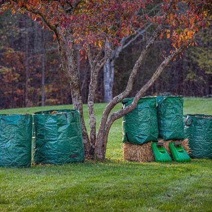 3-Pack 72 Gallon Yard Waste Bags, Reusable Heavy Duty Collapsible Garden Leaf Bags with Plastic Ring, Stand-Up Yard Waste Bin for Leaves, Lawn Debris & Grass Clippings.