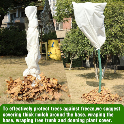 5-Pack Plant Covers Freeze Protection, Drawstring Tree Cover, Winter Freeze Plant Protection, Tree Jacket Frost Blanket for Outdoor Plants, 22.4" x 24".