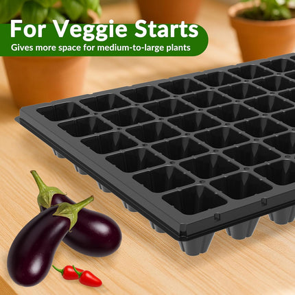 10 Pack 72 Cell Seed Starter Trays, 1.75" Deep Plug Tray for Seedlings, Thick Seedling Trays with Drainage Holes, Fit Standard 1020 Drip Tray.