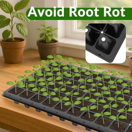10 Pack 72 Cell Seed Starter Trays, 1.75" Deep Plug Tray for Seedlings, Thick Seedling Trays with Drainage Holes, Fit Standard 1020 Drip Tray.