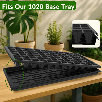 10 Pack 72 Cell Seed Starter Trays, 1.75" Deep Plug Tray for Seedlings, Thick Seedling Trays with Drainage Holes, Fit Standard 1020 Drip Tray.