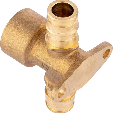 (Pack of 2)  Pex A Full Flow Expansion Brass Fittings 1/2" x 1/2" Female NPT Drop-ear Tee For Pex A Tubing Pipe Only, ASTM F1960,(PEX1960091).