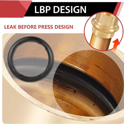 (Pack of 5)  3/4" Copper Press X 3/4" PEX B Crimp Elbow Brass Fittings for Copper and Pex Pipe Connection,(PRESS092).