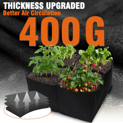 2 Pack Fabric Raised Garden Beds, 2x2x1 FT – 4 Grids Grow Bed for Square Foot Gardening, Planting Box for Vegetables, Herbs, Flowers.