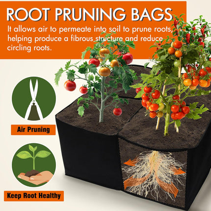 2 Pack Fabric Raised Garden Beds, 2x2x1 FT – 4 Grids Grow Bed for Square Foot Gardening, Planting Box for Vegetables, Herbs, Flowers.
