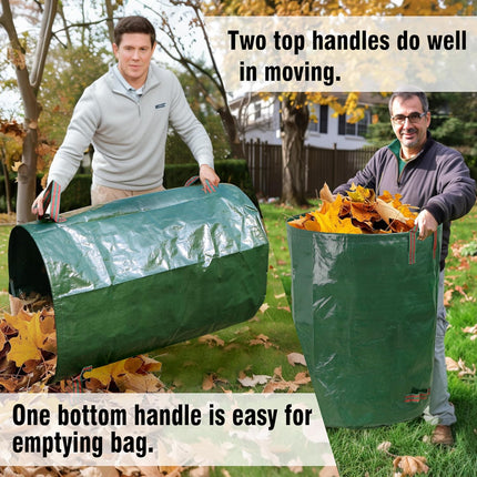 3-Pack 72 Gallon Yard Waste Bags, Reusable Heavy Duty Collapsible Garden Leaf Bags with Plastic Ring, Stand-Up Yard Waste Bin for Leaves, Lawn Debris & Grass Clippings, PE Material.
