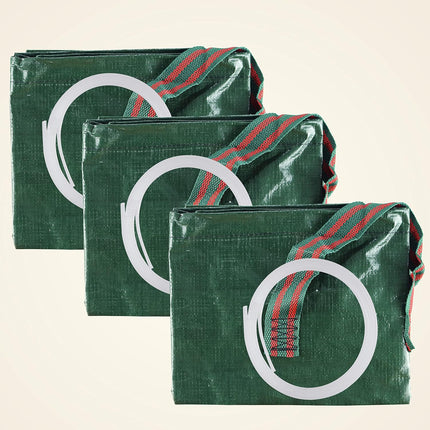 3-Pack 72 Gallon Yard Waste Bags, Reusable Heavy Duty Collapsible Garden Leaf Bags with Plastic Ring, Stand-Up Yard Waste Bin for Leaves, Lawn Debris & Grass Clippings, PE Material.