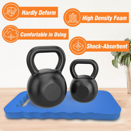 6-Pack Garden Kneeling Cushions - For Gardening, Baby Bath, Yoga, Pilates, Exercise, 16"x8"x1", Blue.