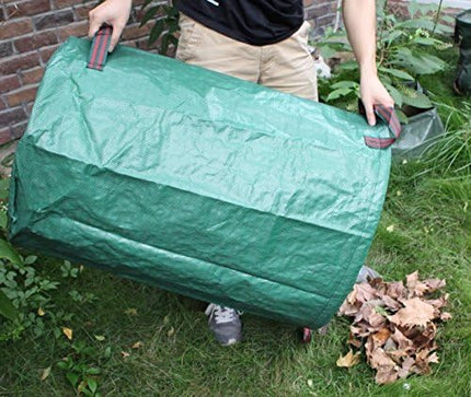 6-Pack 72 Gallon Yard Waste Bags, Reusable Heavy Duty Collapsible Garden Leaf Bags with Plastic Ring, Stand-Up Yard Waste Bin for Leaves, Lawn Debris & Grass Clippings.