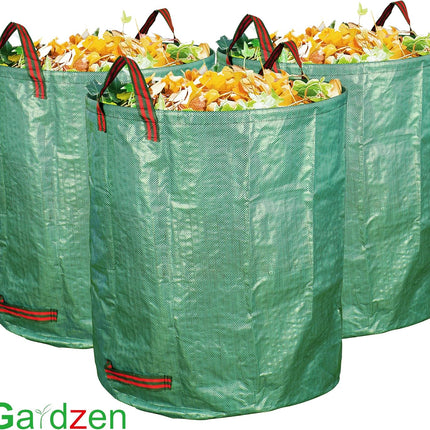 6-Pack 72 Gallon Yard Waste Bags, Reusable Heavy Duty Collapsible Garden Leaf Bags with Plastic Ring, Stand-Up Yard Waste Bin for Leaves, Lawn Debris & Grass Clippings.