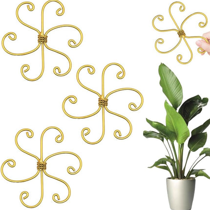 Plant Stem Support Set, 2025 New Reusable Plastic Climbing Plant Support Plant Trellis 3/6 Pcs, Upgrade Climbing Houseplant Support Stakes for Indoor Plants Stem Holder (3, Flower Goldern).