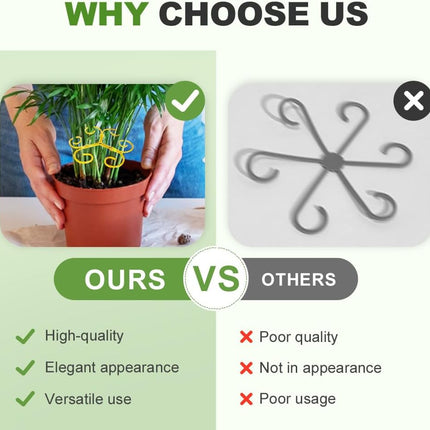 Plant Stem Support Set, 2025 New Reusable Plastic Climbing Plant Support Plant Trellis 3/6 Pcs, Upgrade Climbing Houseplant Support Stakes for Indoor Plants Stem Holder (3, Flower Goldern).