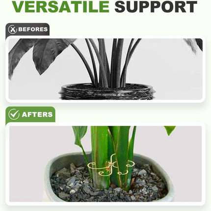 Plant Stem Support Set, 2025 New Reusable Plastic Climbing Plant Support Plant Trellis 3/6 Pcs, Upgrade Climbing Houseplant Support Stakes for Indoor Plants Stem Holder (3, Flower Goldern).
