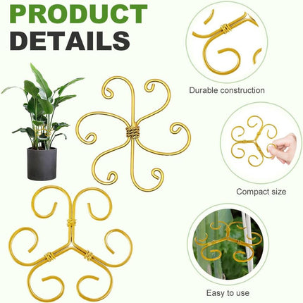 Plant Stem Support Set, 2025 New Reusable Plastic Climbing Plant Support Plant Trellis 3/6 Pcs, Upgrade Climbing Houseplant Support Stakes for Indoor Plants Stem Holder (3, Flower Goldern).